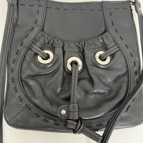 B. Makowsky Glove Leather Drawstring Crossbody Bag QVC Purse Womens Bag Travel - Picture 3 of 12